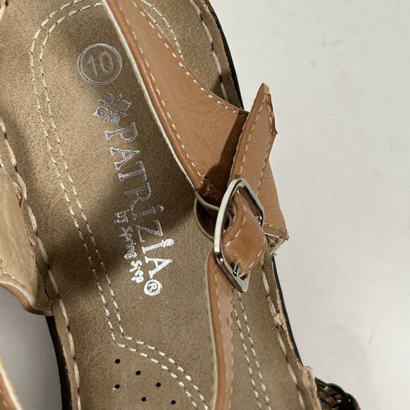 Patrizia by Springstep Sandals Size 10 US Wedge Heel Strappy Brown Braided - Picture 3 of 6